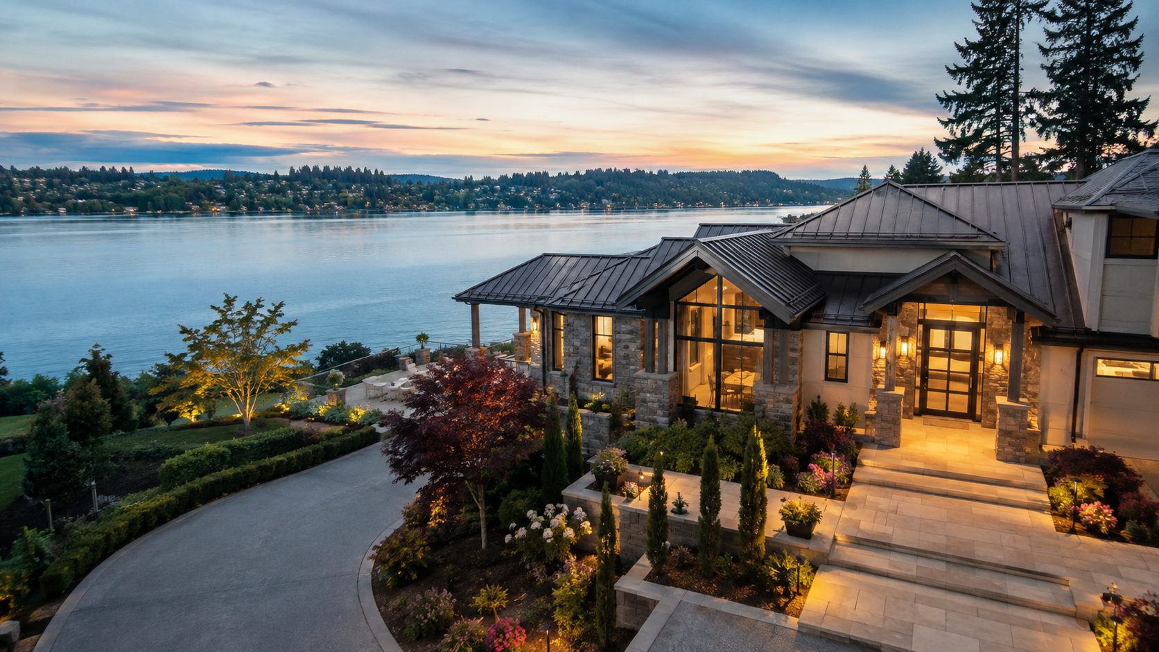 Modern home exterior in Bellevue, Washington